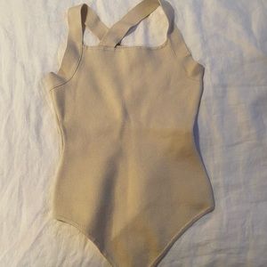 A&F Beige Sweater Bodysuit - size small